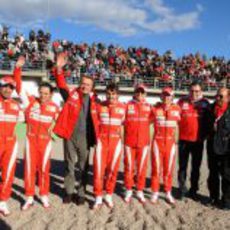 Gené, Massa, Montezemolo, Alonso, Fisichella, Badoer, Domenicali y Botín