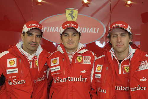 Marc Gené, Giancarlo Fisichella y Luca Badoer