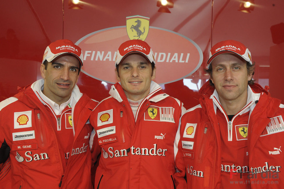 Marc Gené, Giancarlo Fisichella y Luca Badoer