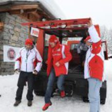 Fernando Alonso llega a las pistas de esquí