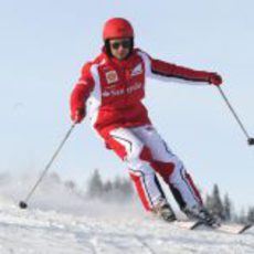 Felipe Massa esquiando en el 'Wrooom'