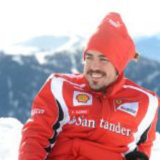 Alonso en las montañas de Madonna di Campiglio