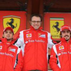 Felipe Massa, Stefano Domenicali y Fernando Alonso