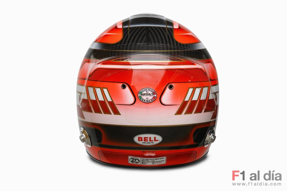 Vista posterior del nuevo casco de Kubica