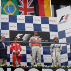 El podio del GP de Bélgica