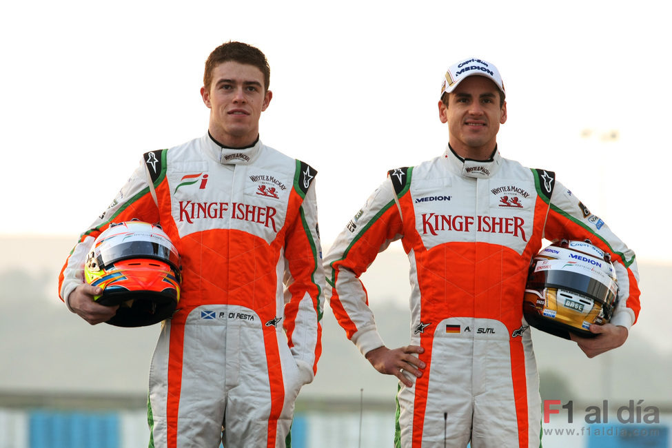 Paul di Resta y Adrian Sutil, pilotos de Force India para 2011