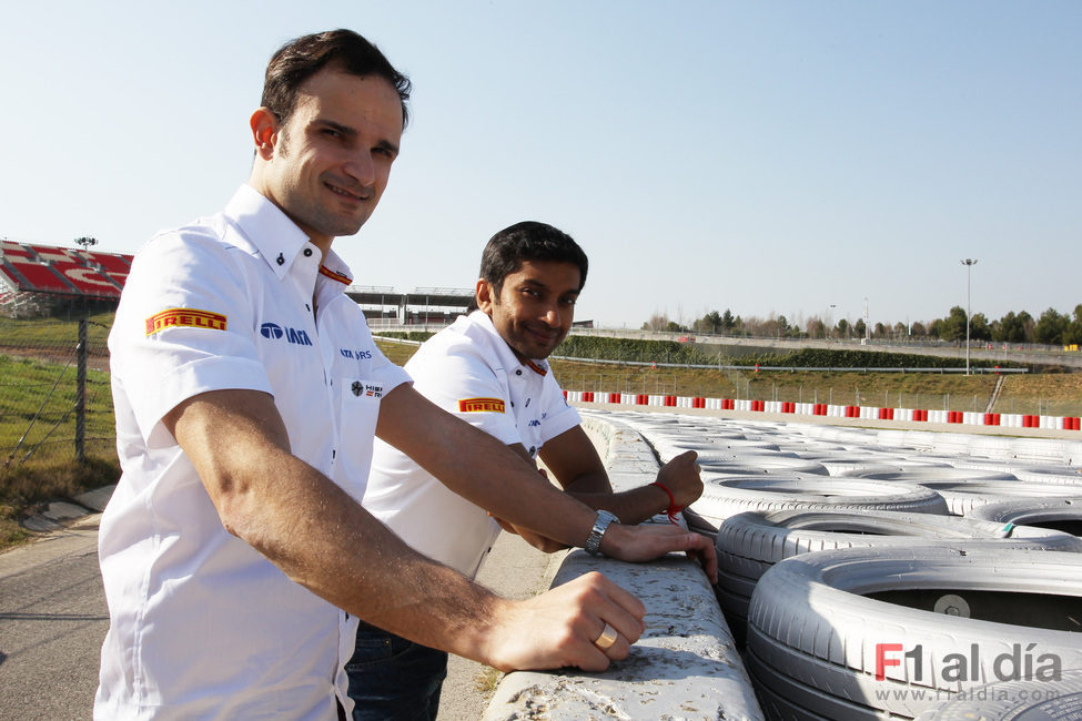 Liuzzi y Karthikeyan en el Circuit de Catalunya