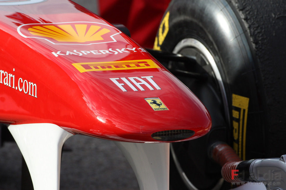 Detalle del morro del Ferrari 150º Italia