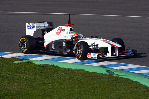 Sergio Pérez con el C30 en Jerez