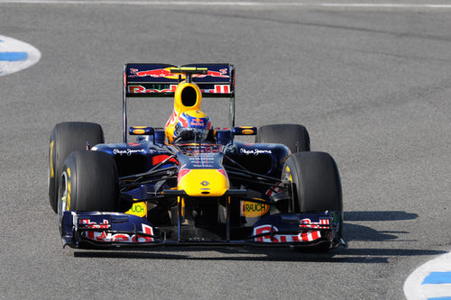 Mark Webber en el Red Bull en Jerez