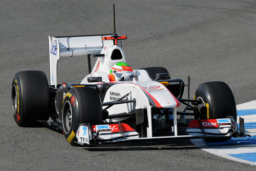 Sergio Pérez y su Sauber C30 en Jerez