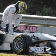 Problemas para Rosberg con el W02 en Jerez