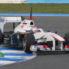 Kobayashi con el nuevo C30 en Jerez