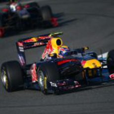 Mark Webber con el Red Bull en Jerez