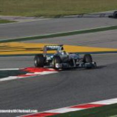 Nico Rosberg en una de las curvas de Montmeló