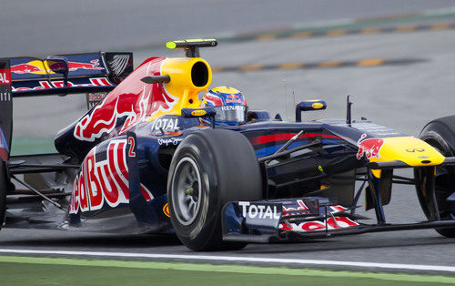 Mark Webber rueda en el Circuit de Catalunya con el RB7