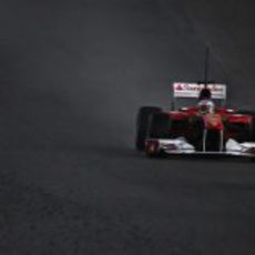 Alonso y su Ferrari en acción en Jerez