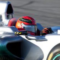 Schumacher en acción en Montmeló