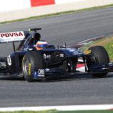 Rubens Barrichello en Montmeló con el FW33