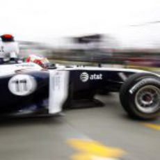 Barrichello saliendo del box en Australia