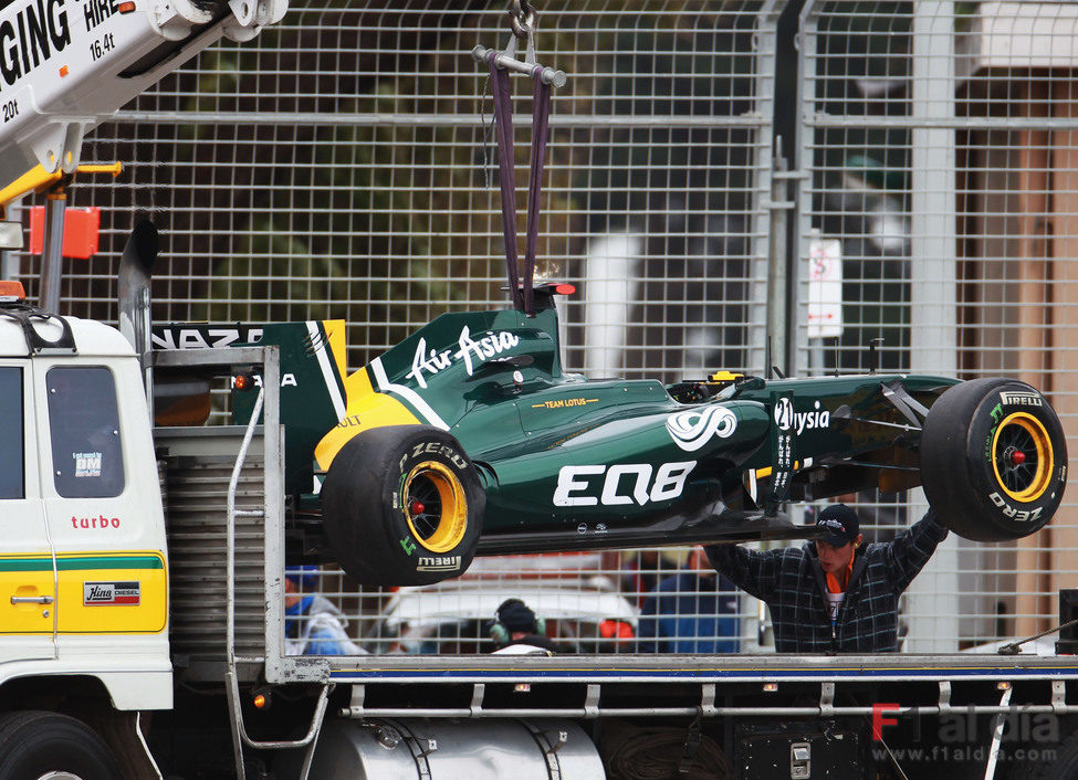 El T128 accidentado de Chandhok