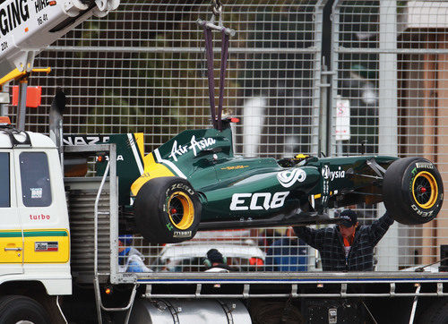 El T128 accidentado de Chandhok