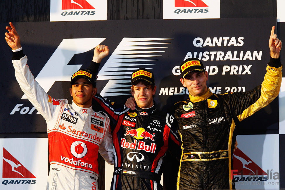 Los tres primeros del GP de Australia 2011