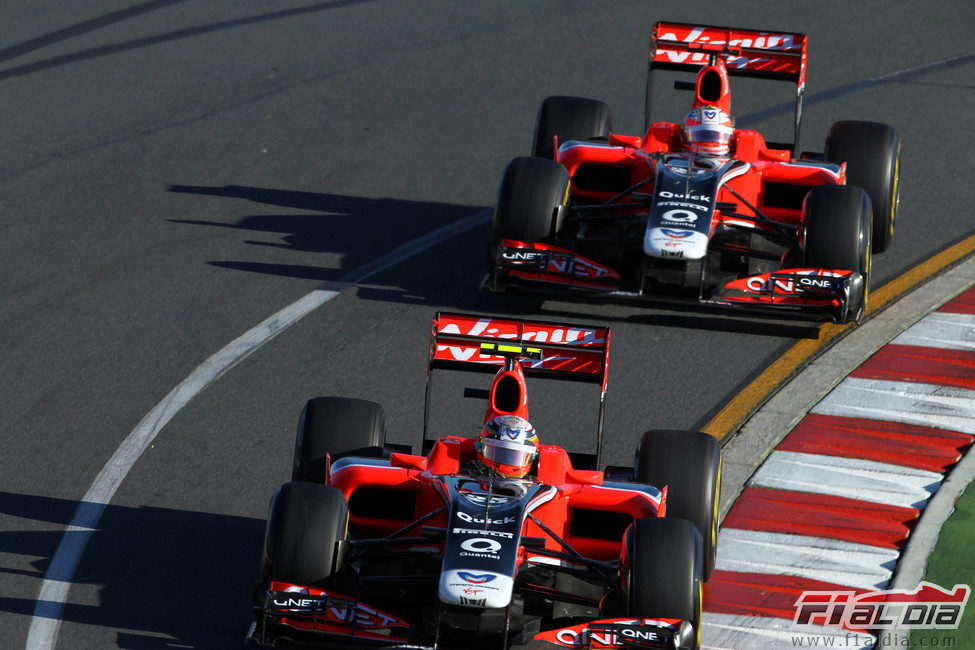 Los dos Virgin en el circuito de Albert Park