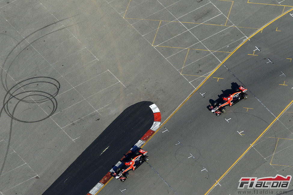 Los dos Virgin en Albert Park, desde el aire