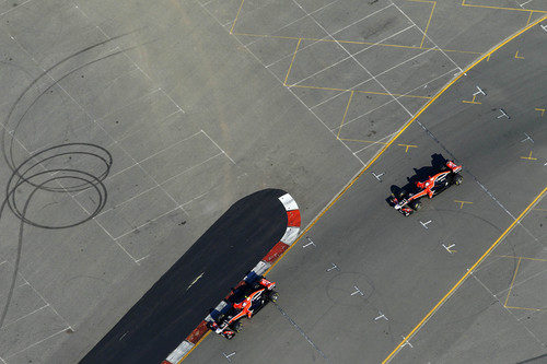 Los dos Virgin en Albert Park, desde el aire