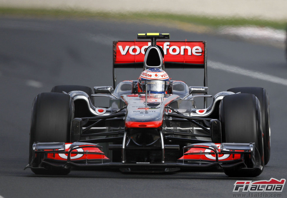 Jenson Button en pista