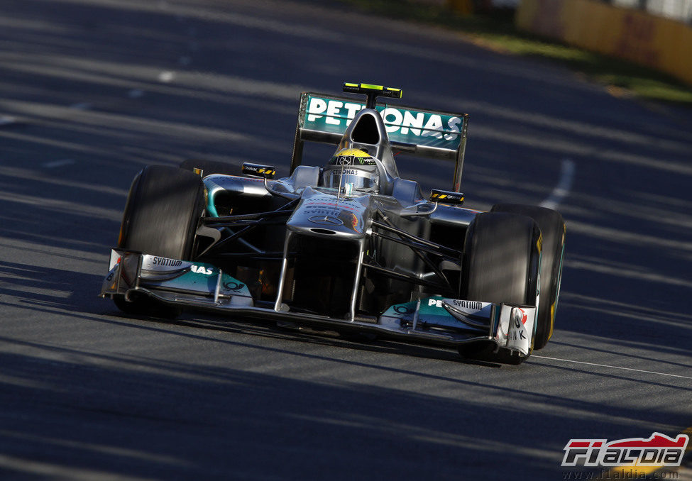 Nico Rosberg en acción durante la carrera