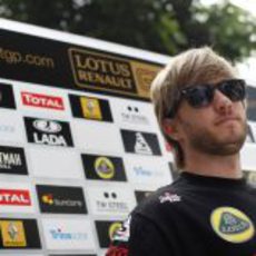 Heidfeld en la zona de prensa