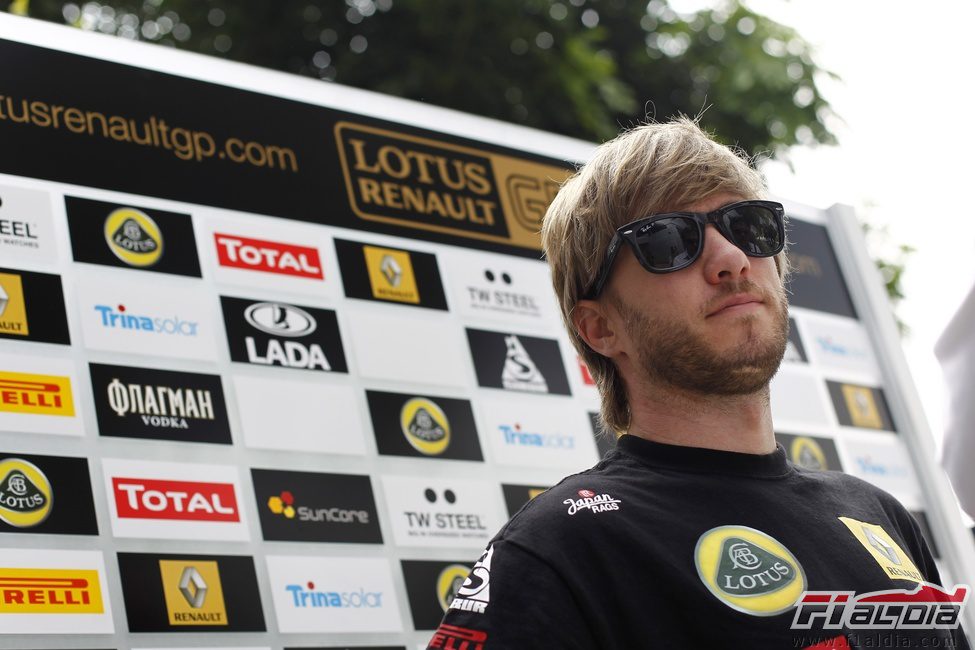 Heidfeld en la zona de prensa