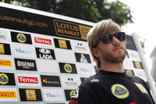 Heidfeld en la zona de prensa