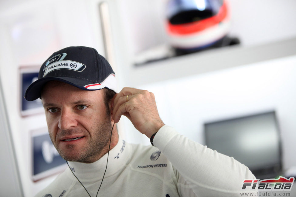 Barrichello en el box de Williams