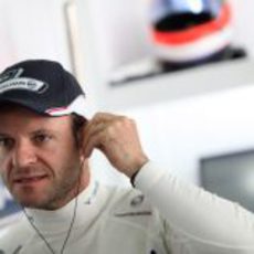 Barrichello en el box de Williams