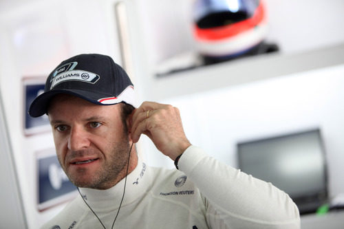 Barrichello en el box de Williams