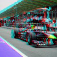 Webber sale a pista en 3D