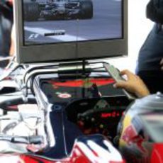 Vettel atento a los monitores