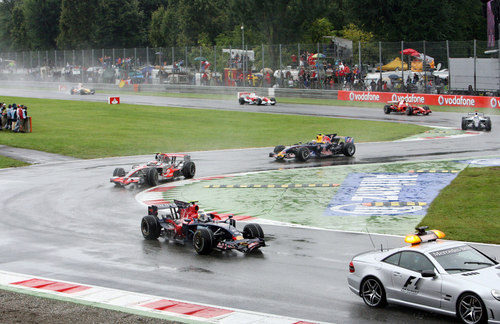 Los Fórmula 1 detrás del safety car