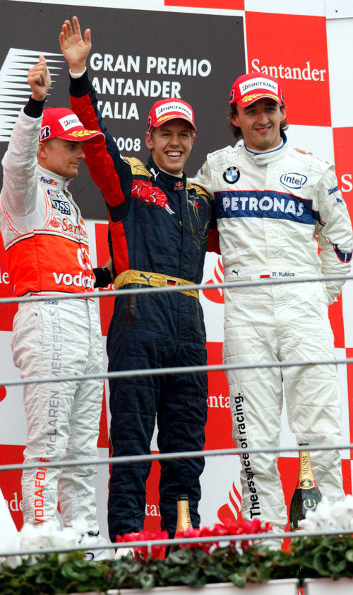 Los tres vencedores de Monza