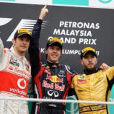 El podio del GP de Malasia 2011