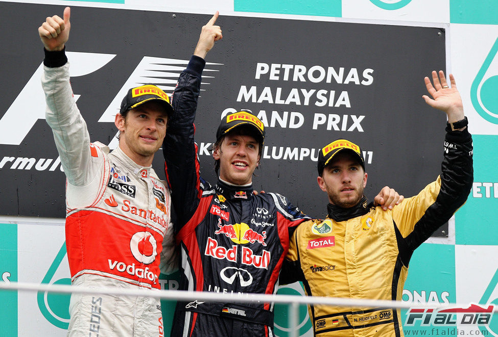 El podio del GP de Malasia 2011