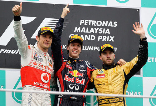El podio del GP de Malasia 2011