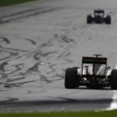 Nick Heidfeld encarando la recta de meta de Sepang