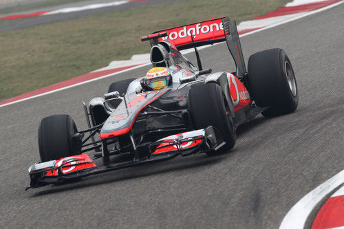 Hamilton en los entrenamientos del GP de China 2011