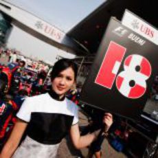 La 'pitbabe' de Sébastien Buemi en el GP de China 2011