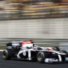 Barrichello adelantando a un Hispania