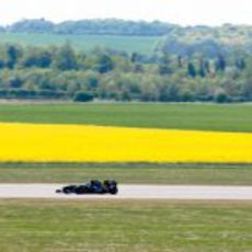 Kovalainen también rodó con el T128 en Duxford